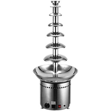 Imagem de Fonte de chocolate comercial de 7 camadas 103cm / 40,55 polegadas Máquina de fonte de chocolate em aço inoxidável Fonte de fondue de chocolate para festa de casamento
