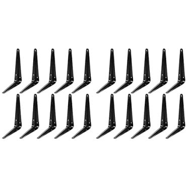 Imagem de 20 peças parafusos angulares plantador diy pendurado flutuante dever madeira montagem na parede prateleiras livro suporte de ferro prateleiras L pesadas, estante fixador pré-perfurado pote cm canto de