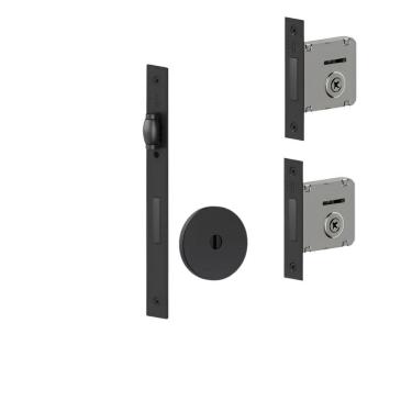 Imagem de Fechadura Kit 821 Rolete Tetra Roseta Redonda Preta 3f