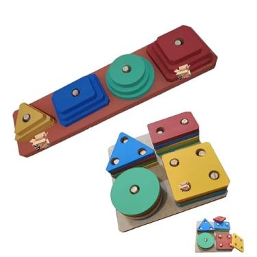 Imagem de Brinquedo Educativo Pedagógico Em Madeira Prancha De Seleção De Encaixe V2 (Prancha Reta V2 Linha B)