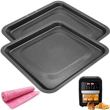 Imagem de HEISENLIN Forma coletora para fritadeira instantânea Vortex Plus, 2 peças retangular antiaderente para gotejamento de óleo instantâneo Vortex Pro Innsky Chefman PowerXL e mais fritadeira de ar, pode ser lavada na lava-louças