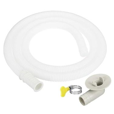 Imagem de PATIKIL Kit de drenagem de ar condicionado de 1,5 m, mangueira de drenagem CA universal com conector de braçadeira 9 para torneira de unidade CA de janela mini-dividida, branca