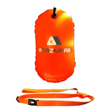 Imagem de Boia de natação para águas abertas, bolha de natação para treinamento seguro de natação, triatletas de natação, caiaque e snorkelers, boia altamente visível (laranja)