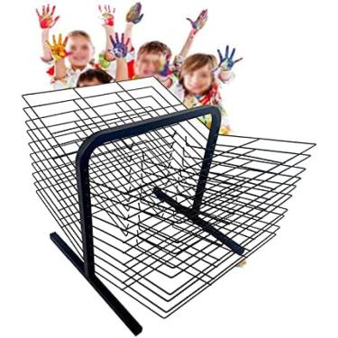 Imagem de Racks de secagem, rack de secagem de arte infantil de 20 andares, placa de lubrificação de cavalete de estúdio escolar de estúdio de arte, secagem de trabalho de papel A3,8K e rack de armaze