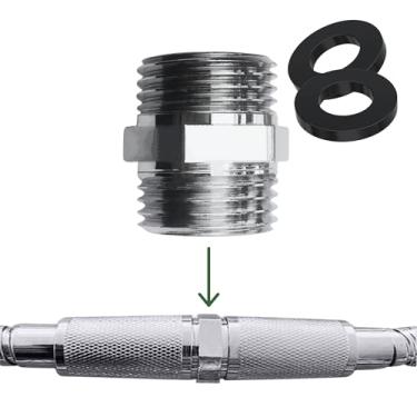 Imagem de High Sierra® - Conector de mangueira de chuveiro - estende o comprimento de qualquer mangueira de chuveiro - conecta facilmente e atrativamente duas mangueiras de chuveiro juntas. Latão sólido