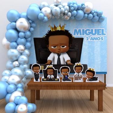Imagem de Kit Decoração Personalizado Festa de Aniversário Infantil O Poderoso Chefinho Negro P-CFNEG02
