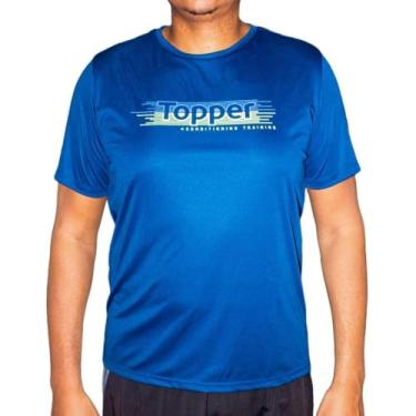 Imagem de Camiseta Topper Masculina Stamp Logo Plus Size Azul Opala 4323088 4g