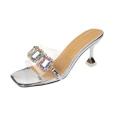 Imagem de Sandálias femininas elegantes de verão sandálias planas casuais ortopédicas para mulheres salto agulha sandálias de caminhada ao ar livre sapatos, Prata, 6.5