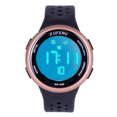 Imagem de Relógio Redondo Digital Xufeng Masculino Academia Resistente Água Esportivo-Masculino