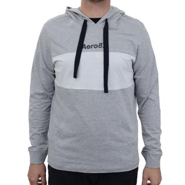 Imagem de Camiseta Masculina Aéropostale ML Cinza Mescla - 8760201-Masculino