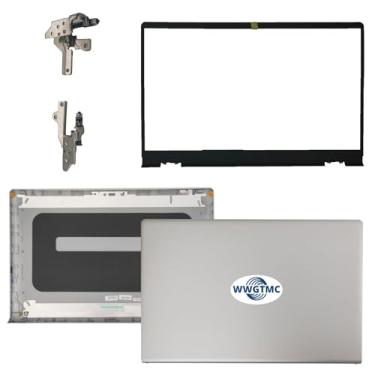 Imagem de WWGTMC Tampa LCD de substituição traseira superior com dobradiças e moldura frontal para Dell Inspiron 15 3510 3511 3515 DDM9D 0DDM9D Prata