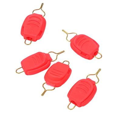 Imagem de VGEBY Rolha de linha de pesca, 5 peças de rolha de linha de pesca carretel de isca suporte de clipe de linha de pesca fivela Keeper acessórios de pesca (vermelho)