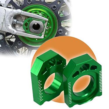 Imagem de JFG RACING Bloco de eixo traseiro Dirt Bike, ajustador de tensor de corrente de alumínio CNC para KX250F 04-16/KX450F 06-16/KLX450R 08-15/KX125 KX250 03-08