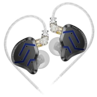 Imagem de Fone de Ouvido KZ ZSN PRO 2 Intra-Auricular, Híbrido de Alta Definição, Driver Dinâmico Super-Linear e Armadura Balanceada, Isolamento de Ruído – Músicos e Gamers AlverSun (PRETO ACINZENTADO)