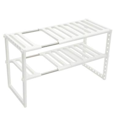 Imagem de Organizador Rack Pia Cozinha Armario Extensivo Panela Multiuso 2 Prateleiras Mesa Objet...