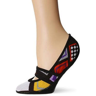 Imagem de Nufoot Pantufa feminina Betsy Lou Fuzzies, quadrados abstratos, pequena, Quadrados abstratos, Small