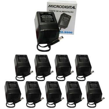 Imagem de Kit 20 Fontes Alimentação Bivolt 9v 0,5a MA9500 Microdigital