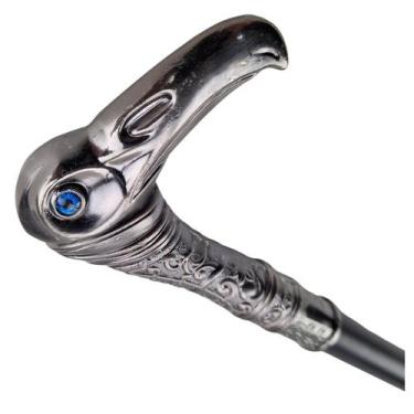 Imagem de Bengala Em Aço Cabo Corvo Metálico Lâmina Oculta - Tenda Medieval