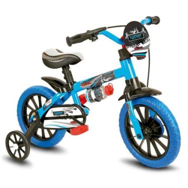 Imagem de Bicicletinha Infantil Aro 12 Masculina com Rodinha Selim Macio Veloz -