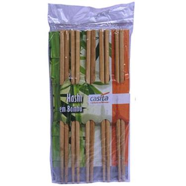 Imagem de Jogo De Hashi Palito De Bambu Liso Com 10 Pares De 24cm - Casita/impor