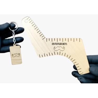 Imagem de Alinhador Modelador Acrílico Madeira Barba Bigode Boomerang - Lualki S