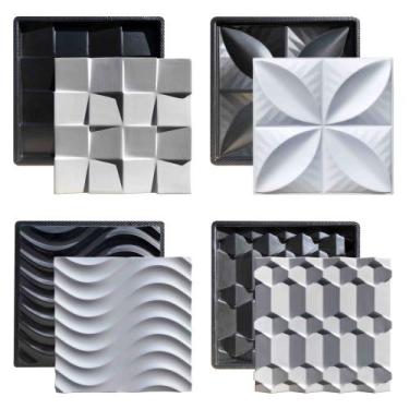 Imagem de Kit 4 Formas 3D Gesso e Cimento ABS 40x40cm - Xmoldes Formas 3D
