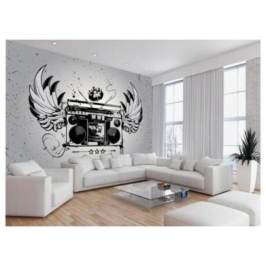 Imagem de Papel De Parede 3D Musica Toca Fita Retrô Tape 3,5M Mus39 - Você Decor