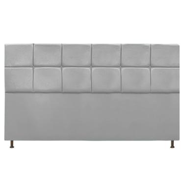 Imagem de Cabeceira Estofada Damares 195 cm King Size Com Botonê Suede Cinza - AM Decor