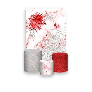 Imagem de Painel De Festa Vertical 1,50 x 2,20 + Trio De Capas Cilindro - Efeito