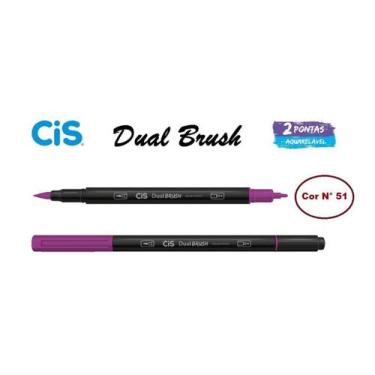 Imagem de Caneta Pincel Cis Dual Brush Pen Aquarelável 51 Roxo Neon