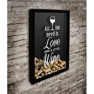 Imagem de Quadro Porta Rolhas All you need is Love 1 - Quadro Novo, Preto, 45x63