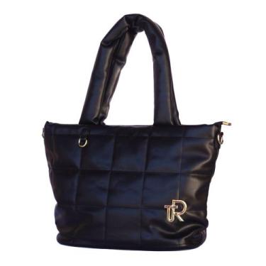 Imagem de Bolsa Luxo Feminina Grande Puffer Casual Túlio Rossato Preta - Tulio R