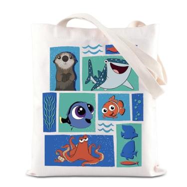 Imagem de ENSIANTH Nemo Dory Movie Merch Dory Fish Fans Sacola Animal Ocean Gift Clownfish Dory Lover Shoulder Bag Squirt Turtle Gift, Saco de peixe, Large