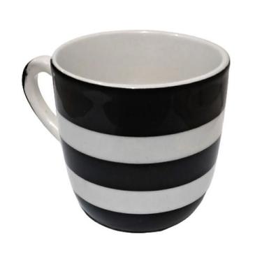 Imagem de Conjunto 6 Xícaras de Café Cerâmica Faixas Pretas 90ml JGXC076 - Hausk