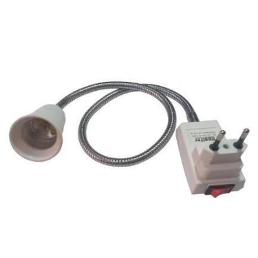 Imagem de Soquete E27 Flexível Adaptador Para Tomada Botão Liga e Desliga 60cm -