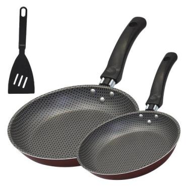 Imagem de Kit Frigideira Enjoy Francesa 18/22cm Espatula Antiaderente - Alegrete