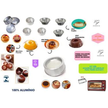 Imagem de Kit De 9 Mini Formas + 1 Forma Ballerine Redonda + 1 Assadeira Para Fo