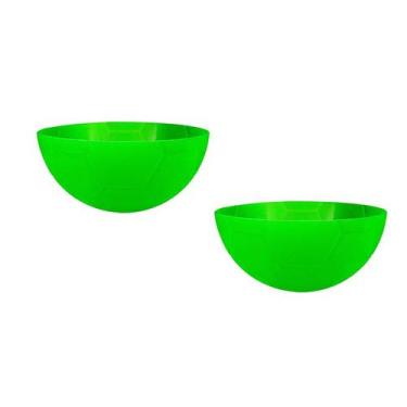 Imagem de Kit 2 Petisqueira Futebol Verde Neon 240Ml Plástico - Bb Store