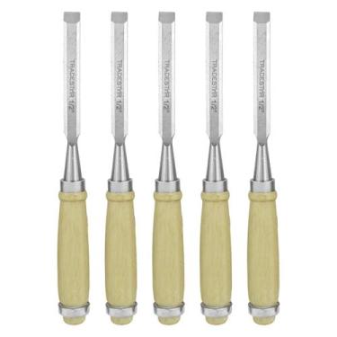 Imagem de Kit 5 Formão Madeira Corte Entalhe 1/2 Pol 12MM Tradestar