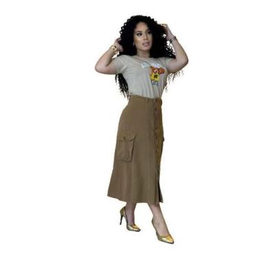 Imagem de Saia feminina longa collor tecido sem lycra - TRÊS CORAÇÕES, Cak, 46