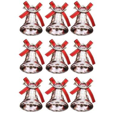 Imagem de 9 Mini Sinos para Decoração de Árvore de Natal - Fitas e Festas, Prata