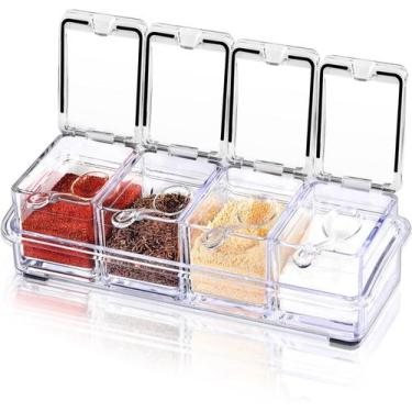 Imagem de Porta Condimento Organizador Tempero Acrílico Cozinha - REIS VARIEDADE