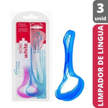 Imagem de Raspador e Limpador de Língua 3 unidades  Edel White