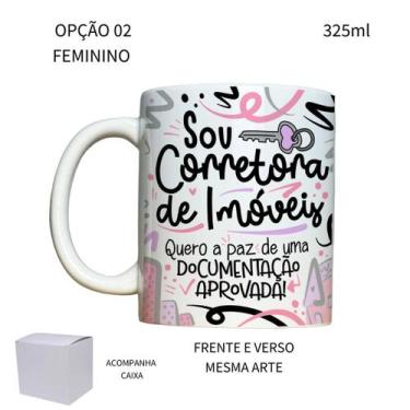 Imagem de Caneca 325ml Flork Profissões Corretor Corretora de Imóveis - LARANJA 