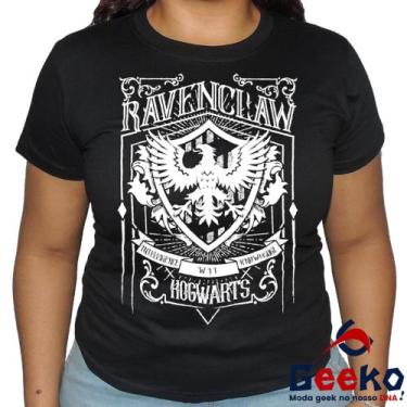 Imagem de Baby Look Corvinal 100% Algodão Harry Potter Blusa Feminina Hogwarts R