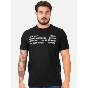 Imagem de Camiseta John John Masculina Regular Fit Gate 098 Preta, GG