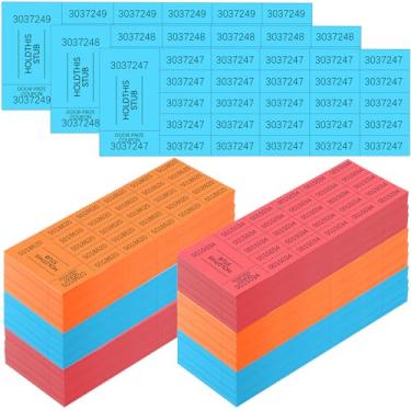 Imagem de Kosiz 2000 folhas de bilhete de sorteio com 25 números de licitação por folha bilhetes de leilão para cesta de leilão chinês Leilão silencioso sala de aula eventos igreja escola (vermelho, laranja,