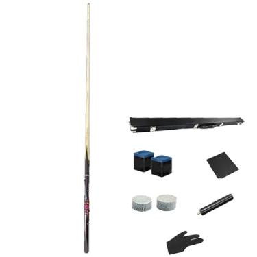 Imagem de Taça de sinuca de 147 cm, taco de piscina premium feito com design bonito, exclusivo e luxuoso e a melhor qualidade de madeira de freixo (B Taco de sinuca + acessórios + caixa de tacos, 10 mm)