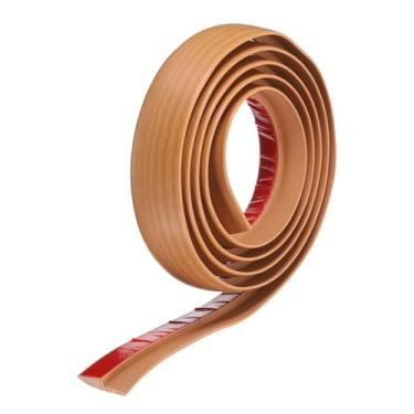 Imagem de HARFINGTON Faixa de transição de piso 3,5 cm 2 m autoadesiva PVC tapete para azulejo acabamento de borda de transição tira de cobertura para pisos irregulares altura 5 mm, grão de madeira amarela