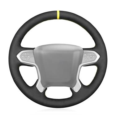 Imagem de MEWANT Capa de volante de carro costurada à mão de camurça para Chevrolet Silverado 1500 2014-2018 / Suburban 2015-2020 / Tahoe 2015-2020 / Silverado (2500/3500) / Silverado (4500HD/5500HD/6500HD)